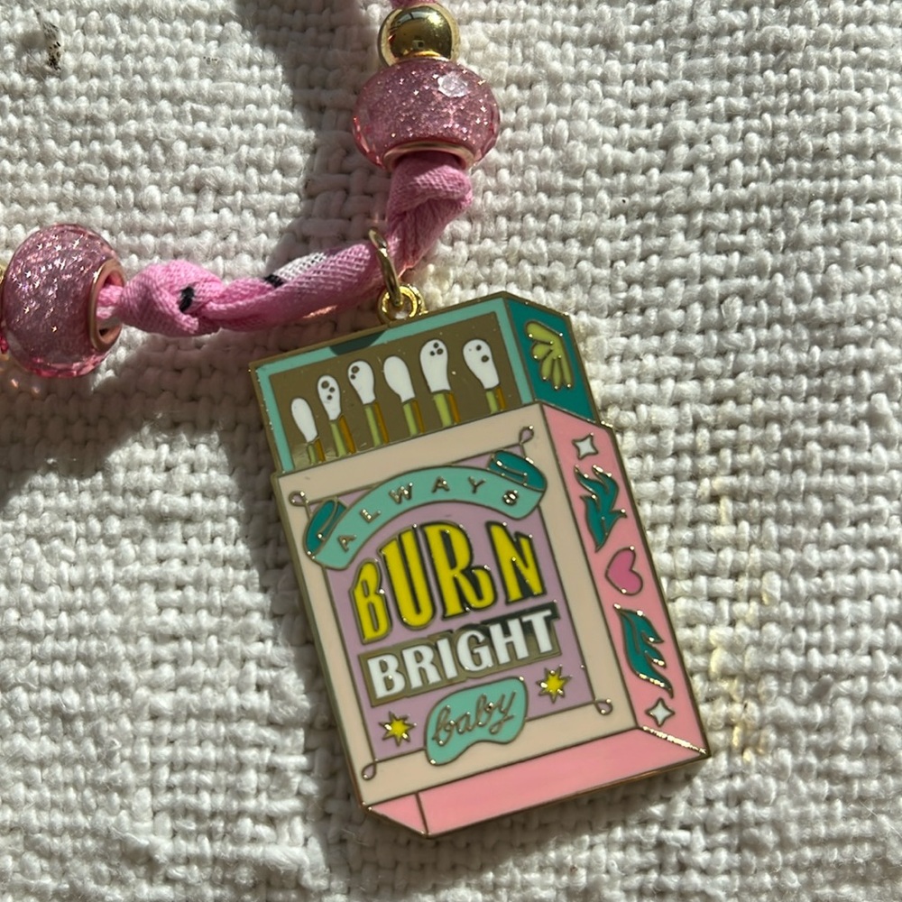 🔥Hand Made Bandana Necklace / ALWAYS BURN BRIGHT BABY 🔥 - Picture 7 of 7